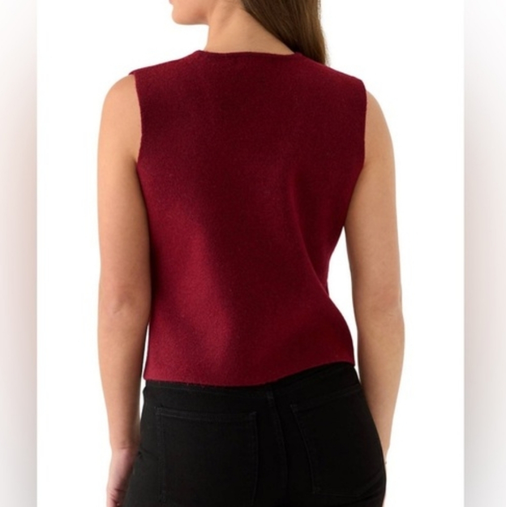 J. Crew Burgundy Wool Blend Button Vest - Picture 3 of 13